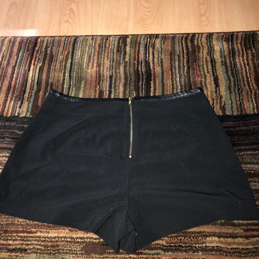 Black high rise shorts